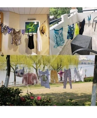 Cloth drying rope with clips... and hook