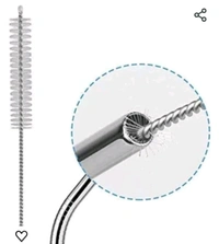 4 Stainless steel straw with 1 brush 