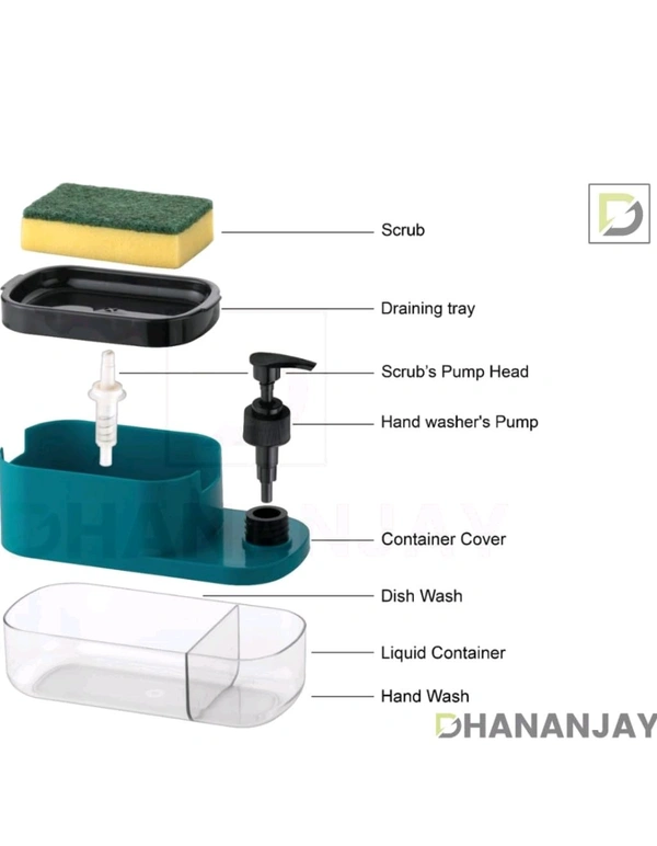 3 in 1 soap dispenser with holder & hand wash dispenser 