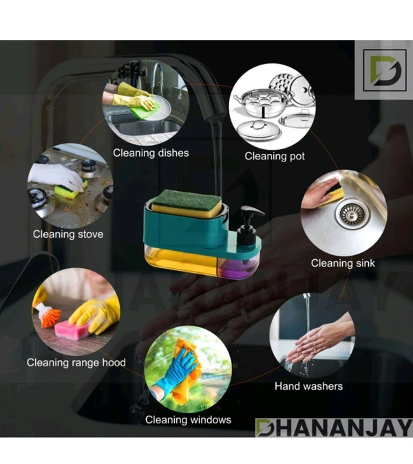 3 in 1 soap dispenser with holder & hand wash dispenser 