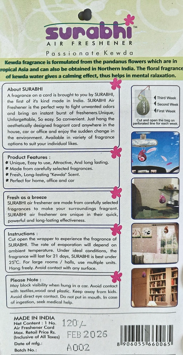Surbhi Air Freshner ( (Passionate Kewda )