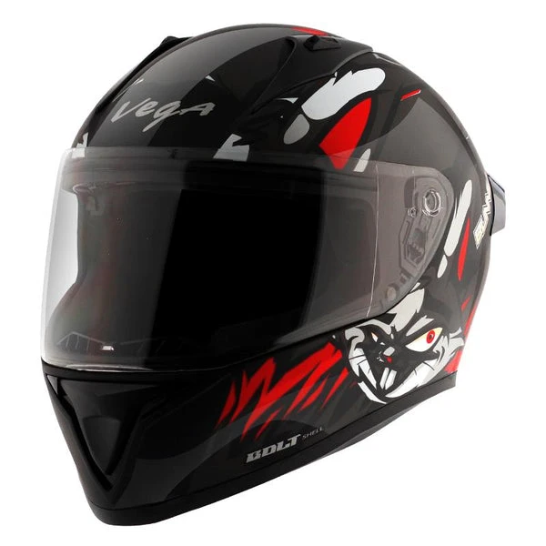 Vega Bolt Bunny Black Red Helmet - M, Red