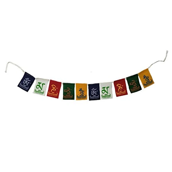 Generic Ladakh Flag - Feng Shui Tibetan Buddhist Prayer Bike Flag (Fabric, Multi-colored) - Multi color, Small