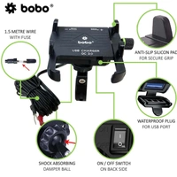 Bobo Gears BOBO BM5 Claw-Grip Aluminium Bike Phone Holder (With Fast USB 3.0 Charger) Motorcycle Mobile Mount (Black) 