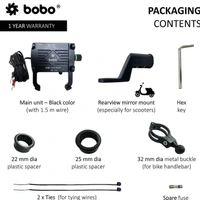Bobo Gears BOBO BM5 Claw-Grip Aluminium Bike Phone Holder (With Fast USB 3.0 Charger) Motorcycle Mobile Mount (Black) 