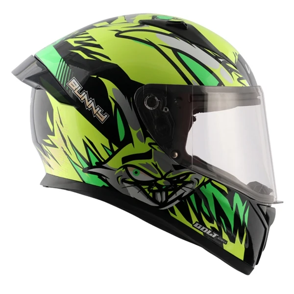 Vega Bolt Bunny Black Neon Yellow Helmet - L