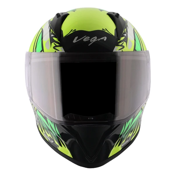 Vega Bolt Bunny Black Neon Yellow Helmet - L