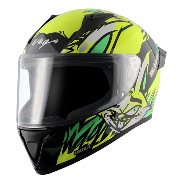 Vega Bolt Bunny Black Neon Yellow Helmet - L