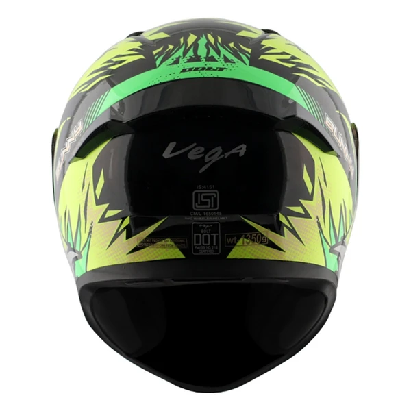 Vega Bolt Bunny Black Neon Yellow Helmet - L