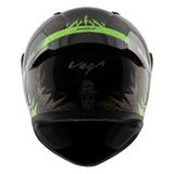 Vega Bolt Bunny Dull Black Green Helmet  - L