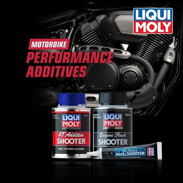 Liqui Moly Combo of 4T Shooter (80 ml), Flush Shooter (80 ml) and Mos2 Additive Shooter (20 ml) for Motorbikes