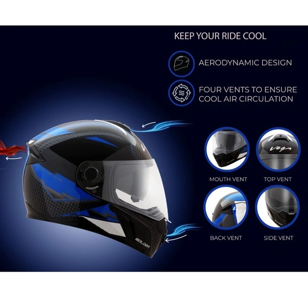Vega Ryker D/V Bolder Black M.Blue Helmet - M