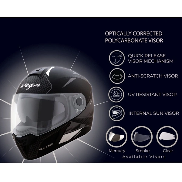 Vega Ryker D/V Bolder Dull Black Silver Helmet - M