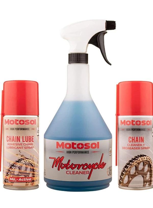 Motosol Bike Care Kit (Chain Lube 150ml + Chain Degreaser 150ml + Bike Shampoo 1L)