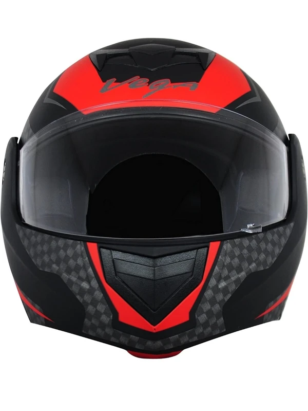 Vega Crux Dx Checks Dull Black Red Helmet - L