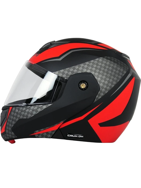 Vega Crux Dx Checks Dull Black Red Helmet - L