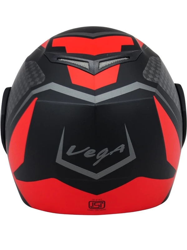 Vega Crux Dx Checks Dull Black Red Helmet - L