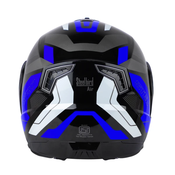 Steelbird SBA-7 ROAD Glossy Black With Blue (with Inner Sun Shield) - M