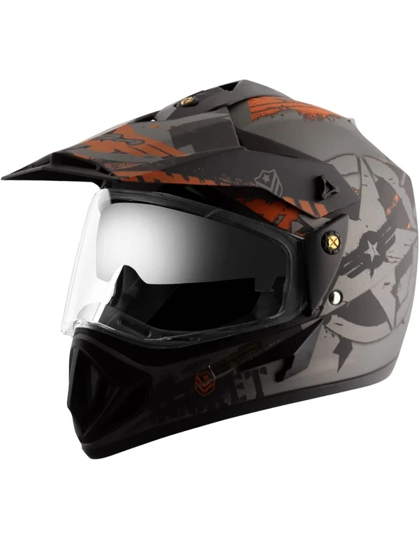 Vega Off Road D/V Secret Dull Anthracite Black Helmet - M