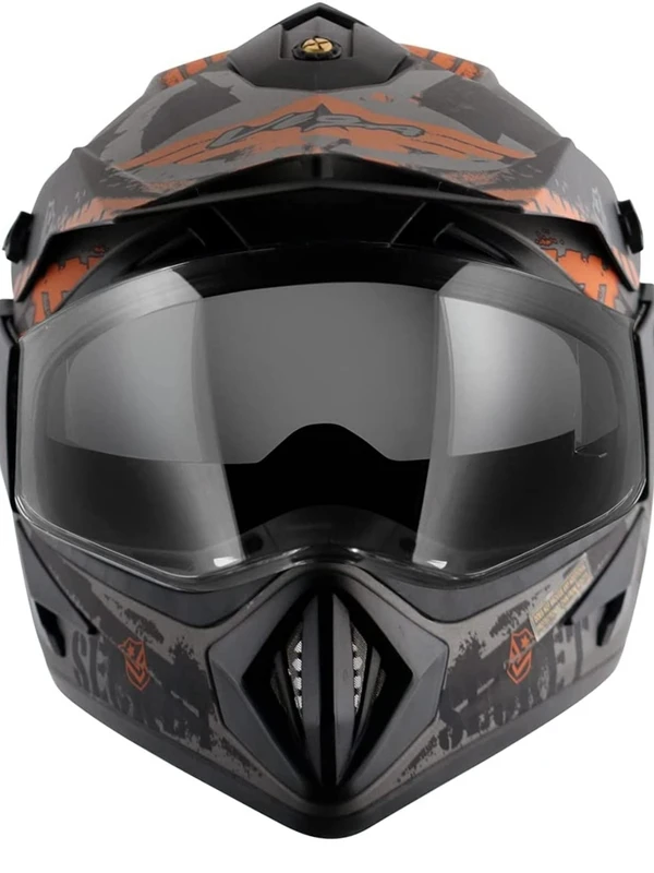 Vega Off Road D/V Secret Dull Anthracite Black Helmet - M