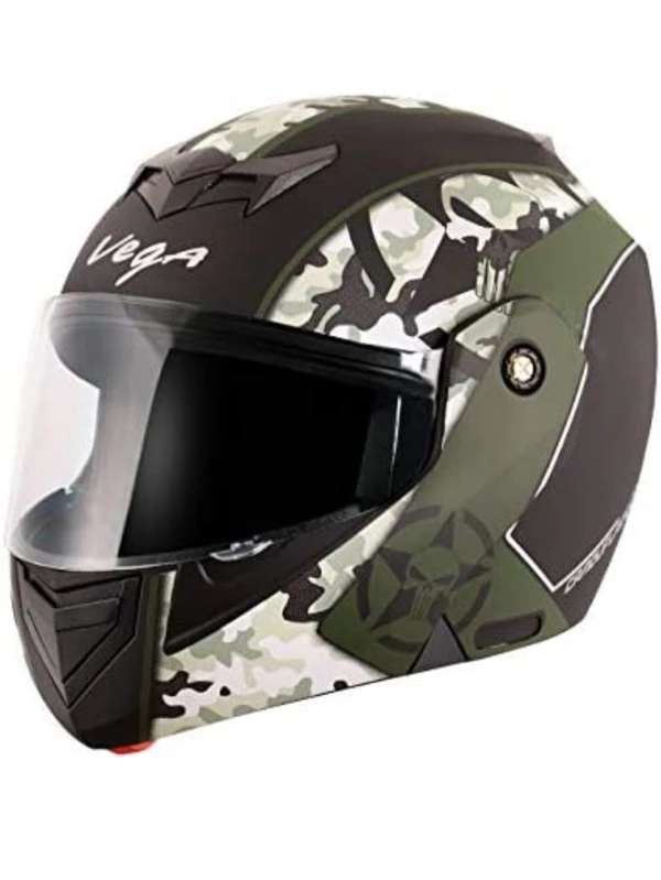 Vega Crux Dx Camouflage Dull Black Battle Green Helmet - L