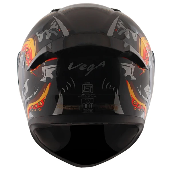 Vega Bolt Octopus Black Orange Gloss Helmet - L