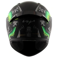 Vega Bolt Octopus Dull Black Neon Green Helmet - M