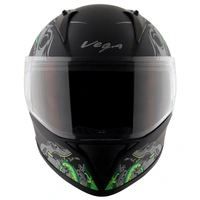 Vega Bolt Octopus Dull Black Neon Green Helmet - M