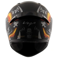 Vega Bolt Octopus Dull Black Orange Helmet - L