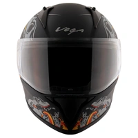 Vega Bolt Octopus Dull Black Orange Helmet - L