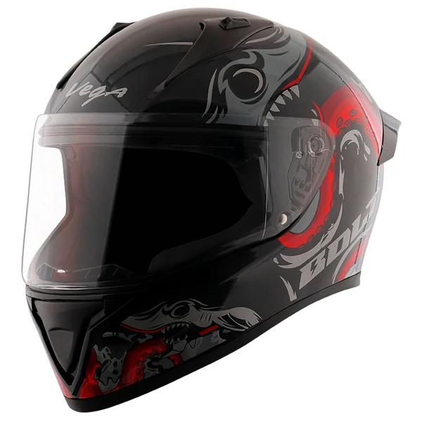 Vega Bolt Octopus Black Red Gloss Helmet - M