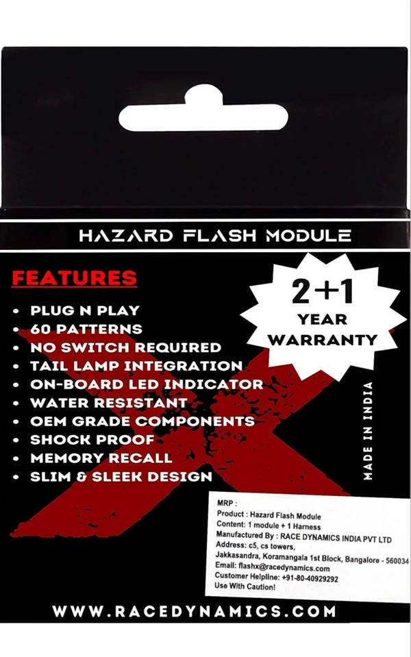 FlashX Race Dynamics Flash X Hazard Module, Blinker/Flasher for Interceptor/Continental GT 650