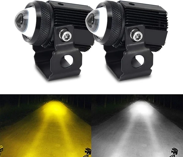 HJG Mini Driving Fog Lights for all Bikes - White/Yellow (Original) 