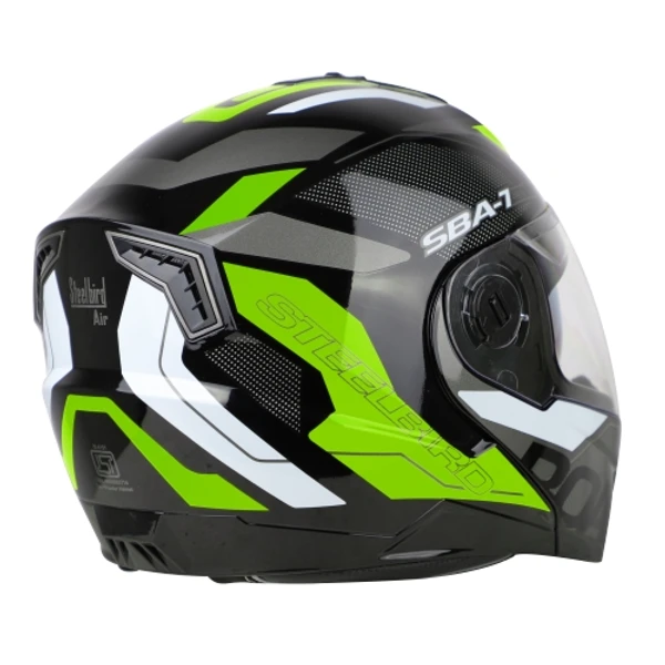 Steelbird SBA-7 ROAD Glossy Black With Neon (with Inner Sun Shield) - M