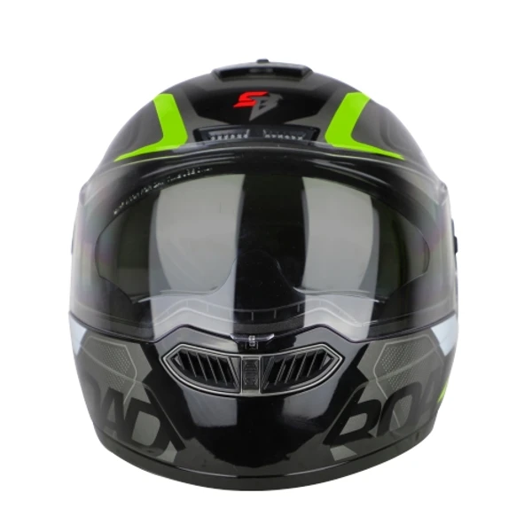 Steelbird SBA-7 ROAD Glossy Black With Neon (with Inner Sun Shield) - M