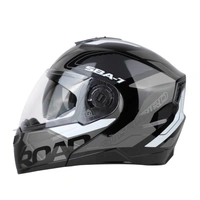 Steelbird SBA-7 ROAD Glossy Black With Grey (with Inner Sun Shield) - L