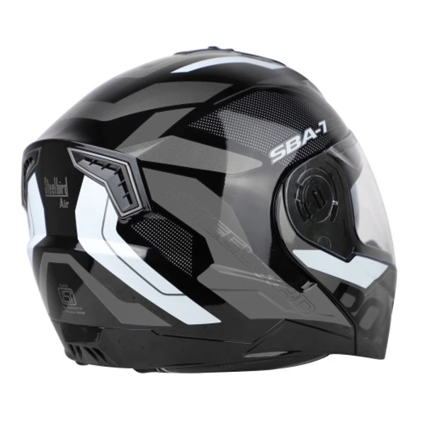 Steelbird SBA-7 ROAD Glossy Black With Grey (with Inner Sun Shield) - M