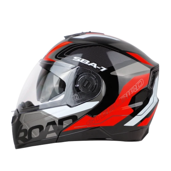 Steelbird SBA-7 ROAD Glossy Black With Red (with Inner Sun Shield) - L