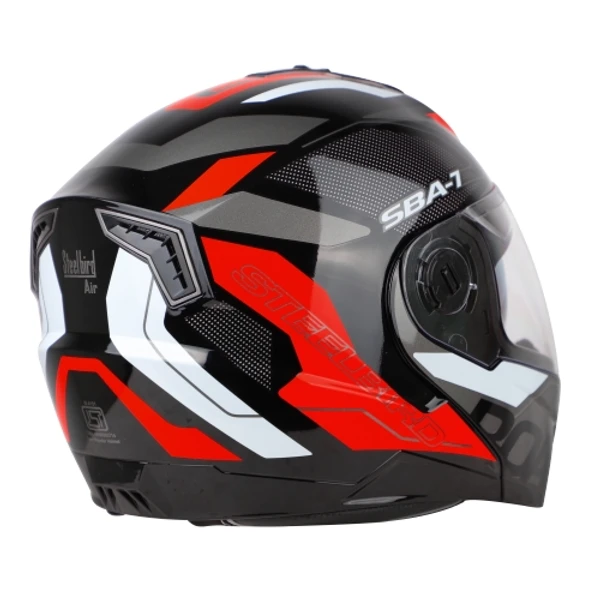 Steelbird SBA-7 ROAD Glossy Black With Red (with Inner Sun Shield) - L