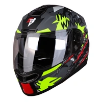 Steelbird SBA-7 Winner Flip Up Glossy Black With Neon (with Inner Sun Shield) - M