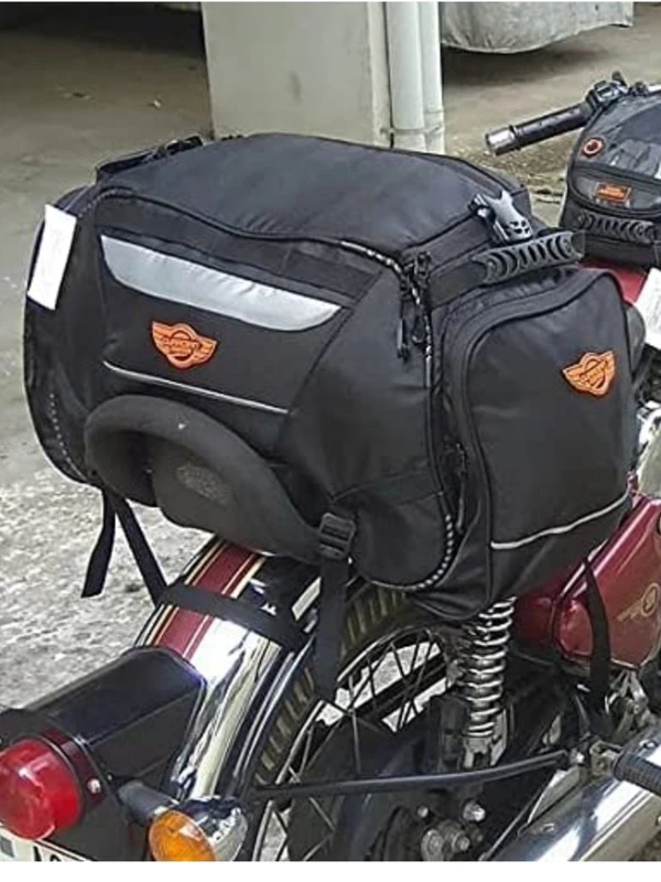 Guardian Gears Rhino Mini 50L Tail Bag with Rain Cover fits on ALL Motorcycles from 100CC to 1000CC - Plastic, Polyester and Nylon