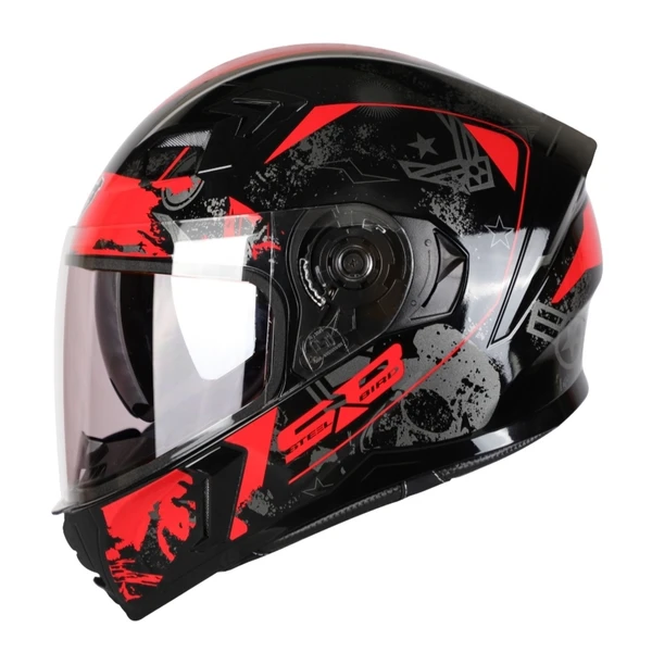 Steelbird SBA-21 Combat Glossy Black with Red - L