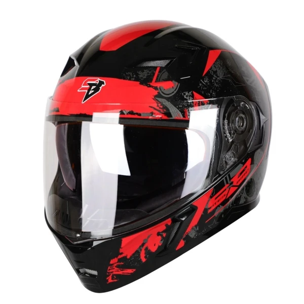 Steelbird SBA-21 Combat Glossy Black with Red - L