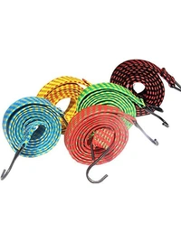 Ultra Flexible Double Stretchable Multipurpose Bungee Cord Rope for Luggage Strap Tying Behind Bikes Cycle Car Home use Hanging Clothes - 170 CM. Length - 2.5 cm Width - 2 Pcs. Set - Multi Color