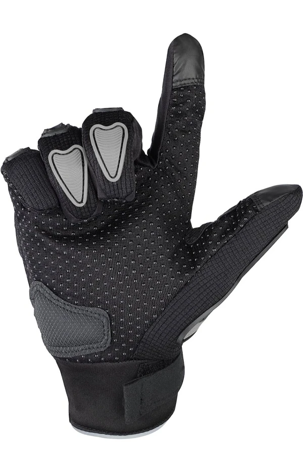 Steelbird Full Length Riding Gloves (Black/Grey)  - M