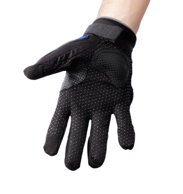 Steelbird Full Finger Riding Gloves (Black/Blue)  - M