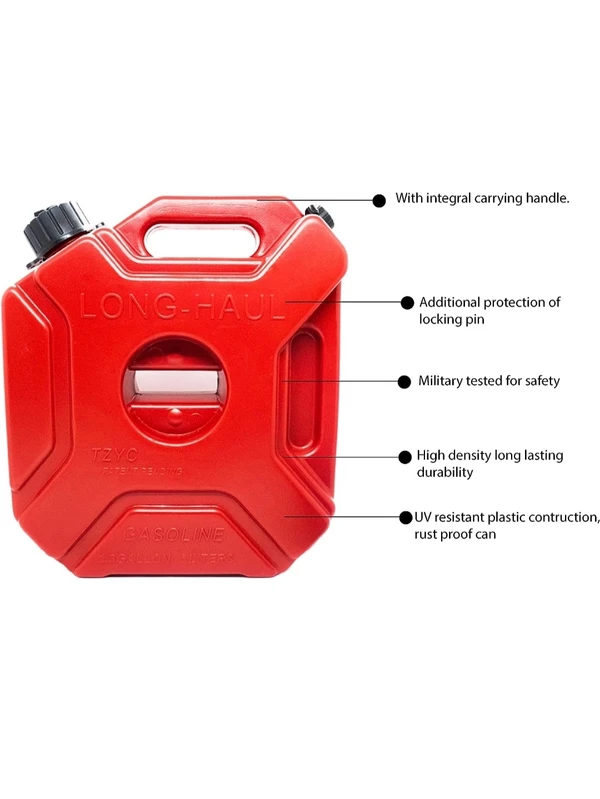 Generic Universal 5 Liters Jerry Can (with Lock Bracket) For Motorcycle, Car, SUV etc (Red)