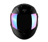 Steelbird SBA-8 with ISS Glossy Black with Extra Rainbow Visor - M