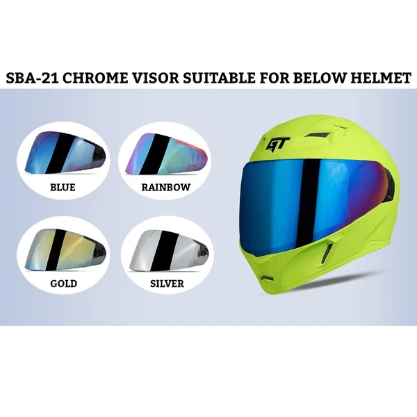 Steelbird SBA-19 Helmet Visor Compatible for All SBA-19 Model Helmets (Chrome Gold Visor)