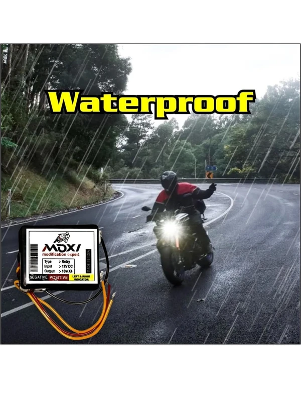 Generic Moxi Universal Waterproof 16 Patterns Flasher Relay for LED/Bulb Indicators for Bike (Hazard Flasher)